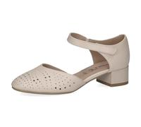 CAPRICE Confort Escarpins Femme à Bride en Cuir à Talon Bloc, Crème (Cream Perlato), 40,5 EU