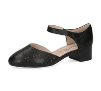 CAPRICE Confort Escarpins Femme à Bride en Cuir à Talon Bloc, Noir (Black Nappa), 37,5 EU
