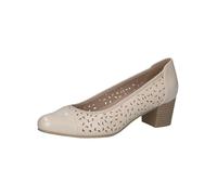 CAPRICE Confort Escarpins Femme Vernis à Motif perforé, Beige (Beige Comb), 37 EU