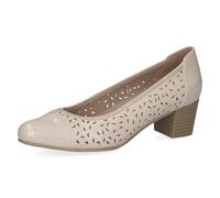 CAPRICE Confort Escarpins Femme Vernis à Motif perforé, Beige (Beige Comb), 38 EU