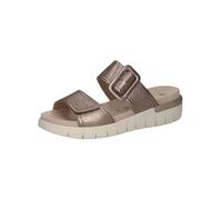 CAPRICE Confort Mules femme en cuir à scratch, Beige (Taupe Metallic), 39 EU