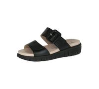 CAPRICE Confort Mules femme en cuir à scratch, Noir (Black/Blk Sole), 40 EU