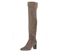 CAPRICE Cuissardes femme Memotion à talon À bout pointu Largeur G, Marron (Taupe Stretch), 36 EU