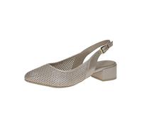 CAPRICE Escarpins Comfort en Cuir avec Talon Bloc pour Femme, Taupe métallisé, 40.5 EU