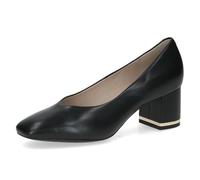 CAPRICE Escarpins Femme en Cuir à Talon Bloc, Noir (Black Nappa), 37,5 EU