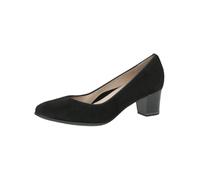 CAPRICE Escarpins Femme en Cuir à Talon Bloc, Noir (Black Suede), 39 EU
