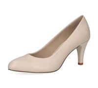 CAPRICE Escarpins Femme en Cuir à Talon Entonnoir, Crème (Offwhite Nappa), 38,5 EU
