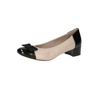 CAPRICE Escarpins Femme Vernis à Talon Bloc, Beige (Beige Comb), 38,5 EU