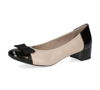 CAPRICE Escarpins Femme Vernis à Talon Bloc, Beige (Beige Comb), 39 EU