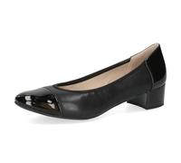 CAPRICE Escarpins Femme Vernis à Talon Bloc, Noir (Black Comb), 36 EU