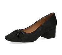 Caprice Escarpins Memotion en Cuir pour Femme Petit Talon Largeur G, Black Lea Uni, 41 EU
