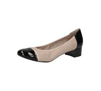 CAPRICE Escarpins pour Femme avec Motif perforé Petit Talon, Beige/Noir., 38 EU
