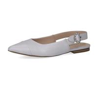 CAPRICE Escarpins Slingback Femme en Cuir Bout Pointu, Gris (Lt.Blue Perl), 36 EU