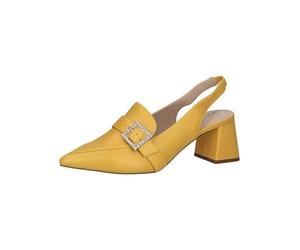 CAPRICE Escarpins Slingback Femme en Cuir Bout Pointu, Jaune (Yellow Perlato), 38,5 EU