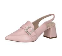CAPRICE Escarpins Slingback Femme en Cuir Bout Pointu, Rose (Rose Perlato), 41 EU