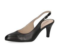 CAPRICE Escarpins Slingback Femme en Cuir Élégants, Noir (Black Nappa), 40,5 EU
