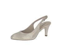 CAPRICE Escarpins Slingback Femme en Cuir Élégants, Or (Lt.Gold Metal.), 40 EU