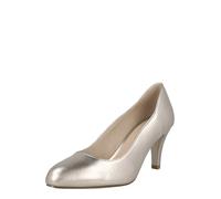 Caprice Escarpins Femme en Cuir Bout Pointu, Beige (Taupe Metallic), 36 EU