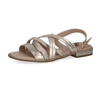 CAPRICE Femme 9-28100-42 Sandale Plate, Métal Platine, 39 EU