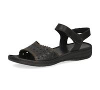 CAPRICE Femme 9-28715-42 Sandale cale, Nappa Noir, 37 EU