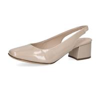 CAPRICE Escarpins Slingback Femme en Cuir Verni, Beige (Beige Patent), 37 EU