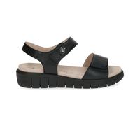 CAPRICE Comfort Sandales plates femme en cuir avec fermeture à scratch, Noir (Black/Blk Sole), 40 EU