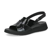 CAPRICE Femme Damen 9-28700-46 Sandale Plate, Black Naplak, 40 EU