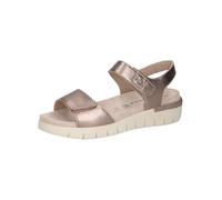CAPRICE Femme Damen 9-28701-42 Sandale Plate, Taupe métallisé, 42 EU Large
