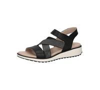 CAPRICE Femme Damen 9-28704-44 Sandale Plate, Black Nappa, 36 EU