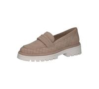 CAPRICE Mocassins Femme en Cuir à Talon Bloc, Beige (Sand Suede), 37 EU