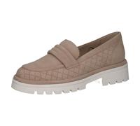 CAPRICE Mocassins Femme en Cuir à Talon Bloc, Beige (Sand Suede), 39 EU