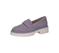 CAPRICE Mocassins Femme en Cuir à Talon Bloc, Lilas (Lavender Suede), 40 EU