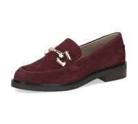 Caprice Mocassins Femme en Cuir à Talon Bloc, Rouge (Bordeaux Suede), 36 EU
