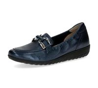 CAPRICE Mocassins Femme en Cuir avec Boucle décorative, Bleu (Ocean Deer), 36 EU