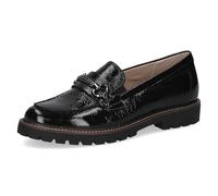 Caprice Mocassins Femme en Cuir avec Boucle décorative, Noir (Black Naplak), 40 EU
