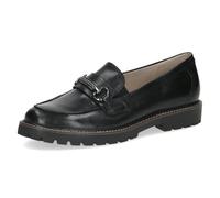 Caprice Mocassins Femme en Cuir avec Boucle décorative, Noir (Black Nappa), 37 EU