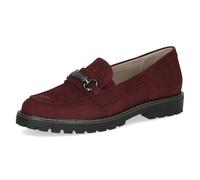 CAPRICE Mocassins Femme en Cuir avec Boucle décorative, Rouge (Bordeaux Nub), 40 EU