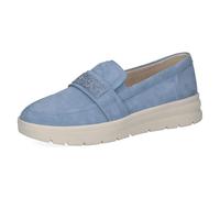 CAPRICE Mocassins Femme en Cuir, Bleu (Blue Suede), 40 EU