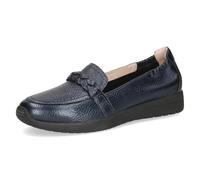 CAPRICE Mocassins Femme en Cuir, Bleu (Ocean per.Deer), 40 EU