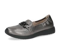 CAPRICE Chaussons Confortables en Cuir pour Femme, Gris foncé métallisé, 39 EU