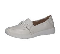 CAPRICE Mocassins Femme en Cuir Confort, Blanc (White Softnap.), 40 EU