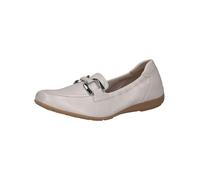 CAPRICE Mocassins Femme en Cuir Confort, Crème (Pearl per.Deer), 36 EU