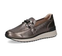 Caprice Mocassins Femme en Cuir Confort, Métallique (Piombo Metal), 39 EU