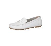 CAPRICE Mocassins Femme en Cuir Élégants, Blanc (White Deer), 37 EU