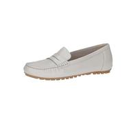 CAPRICE Mocassins Femme en Cuir Élégants, Crème (Pearl per.Deer), 36 EU