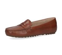 CAPRICE Mocassins femme en cuir Élégants, Marron (Cognac Nappa), 39 EU