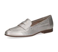 CAPRICE Mocassins Femme en Cuir, Métallisé (Platin Metal.), 38 EU
