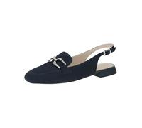 CAPRICE Mocassins Slingback Femme en Cuir Élégants, Bleu (Ocean Suede), 36 EU