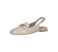 CAPRICE Mocassins Slingback Femme en Cuir Élégants, Crème (Cream Perlato), 38 EU