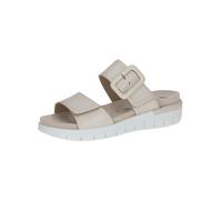 CAPRICE Mule Femme Plate en Cuir, Beige (Cream Perlato), 37 EU